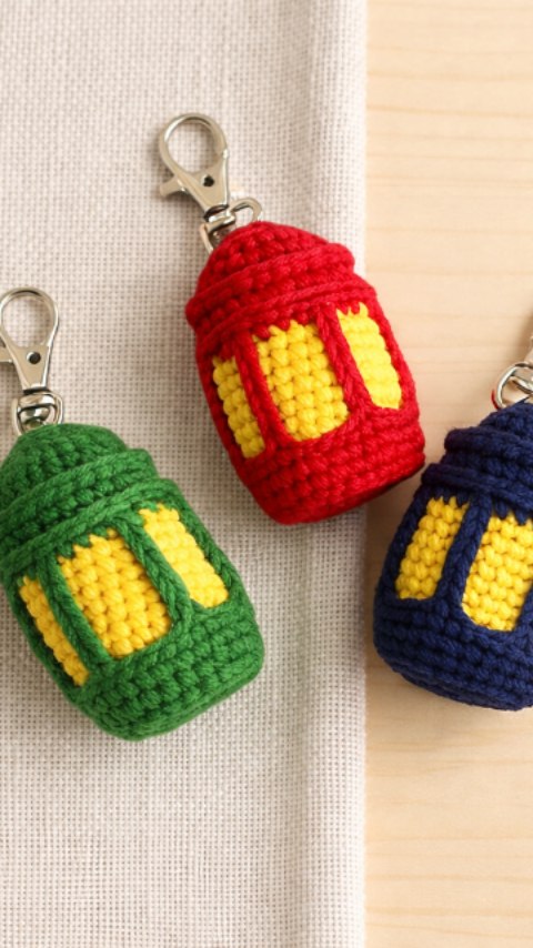 Lantern Keychain Set — handmade crochet keychain from @crochet_keychains.pk