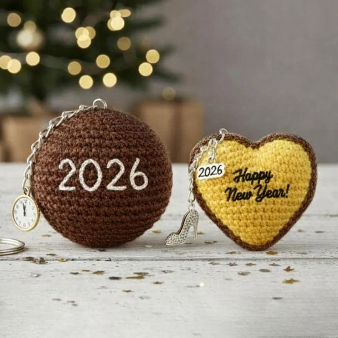 2026 New Year Set — handmade crochet keychain from @crochet_keychains.pk