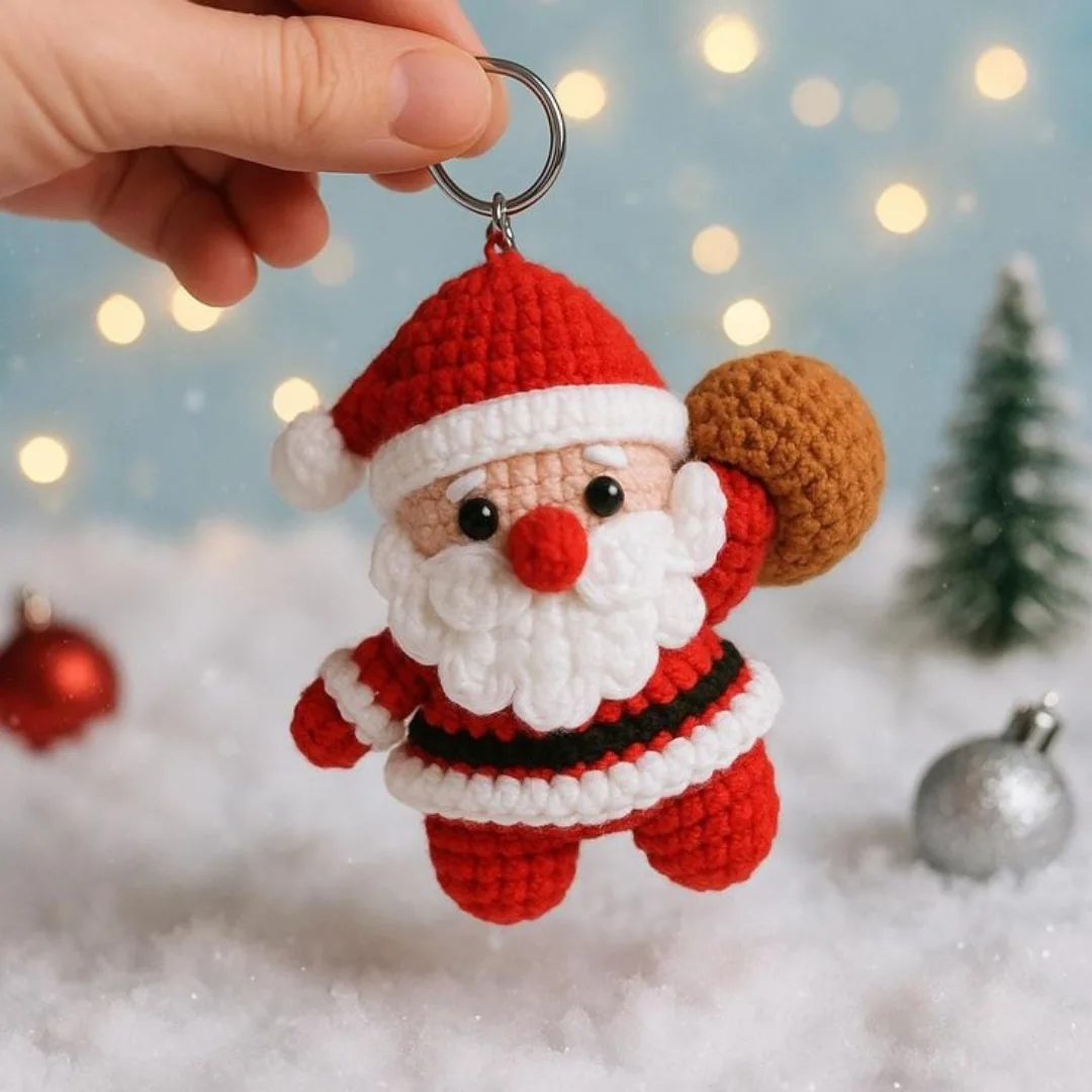 Santa Claus Keychain — handmade crochet keychain from @crochet_keychains.pk