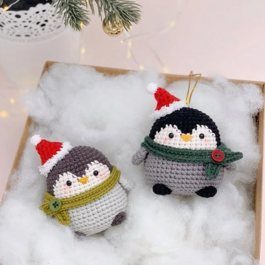 Christmas Penguin Set — handmade crochet keychain from @crochet_keychains.pk