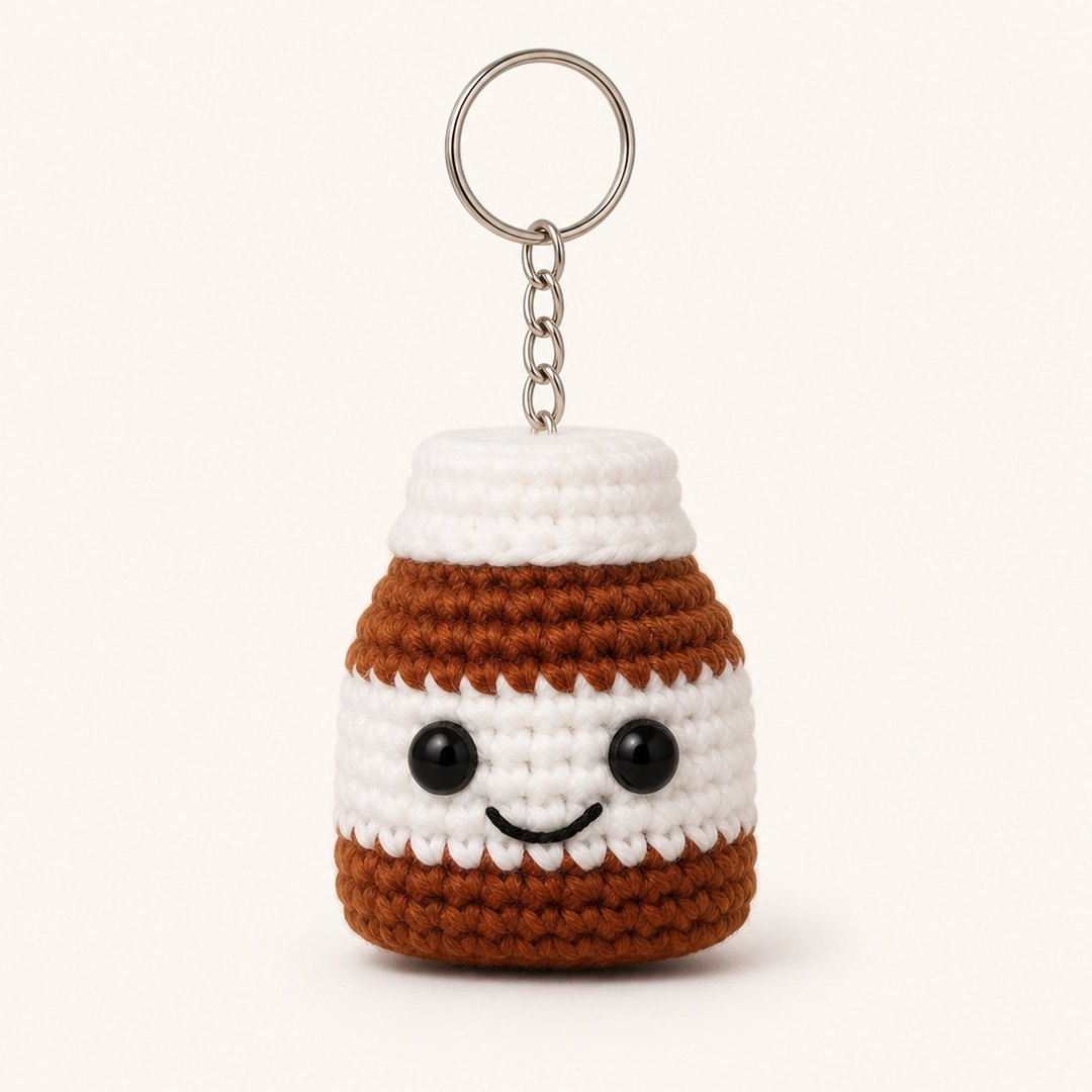 Nutella Jar Keychain — handmade crochet keychain from @crochet_keychains.pk