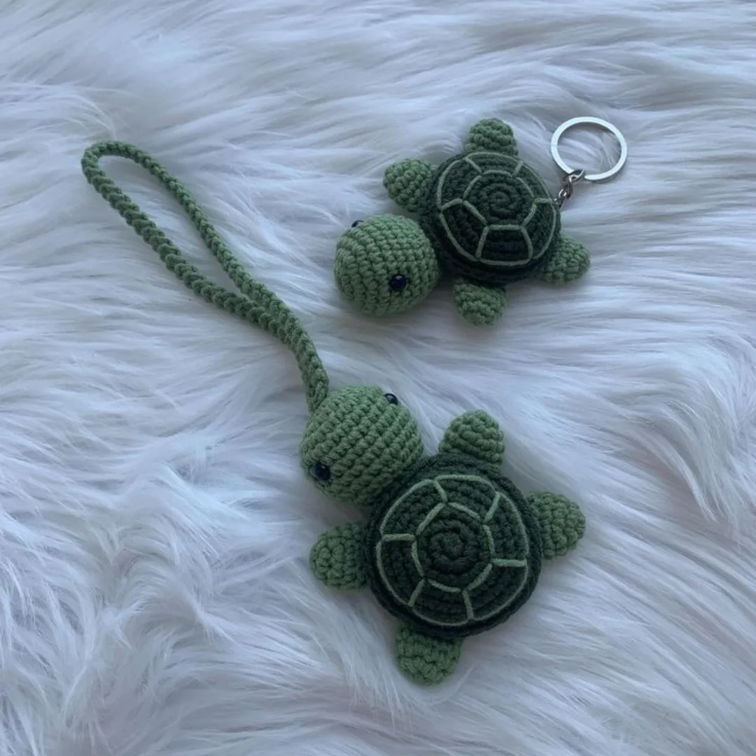 Turtle Keychain Set — handmade crochet keychain from @crochet_keychains.pk
