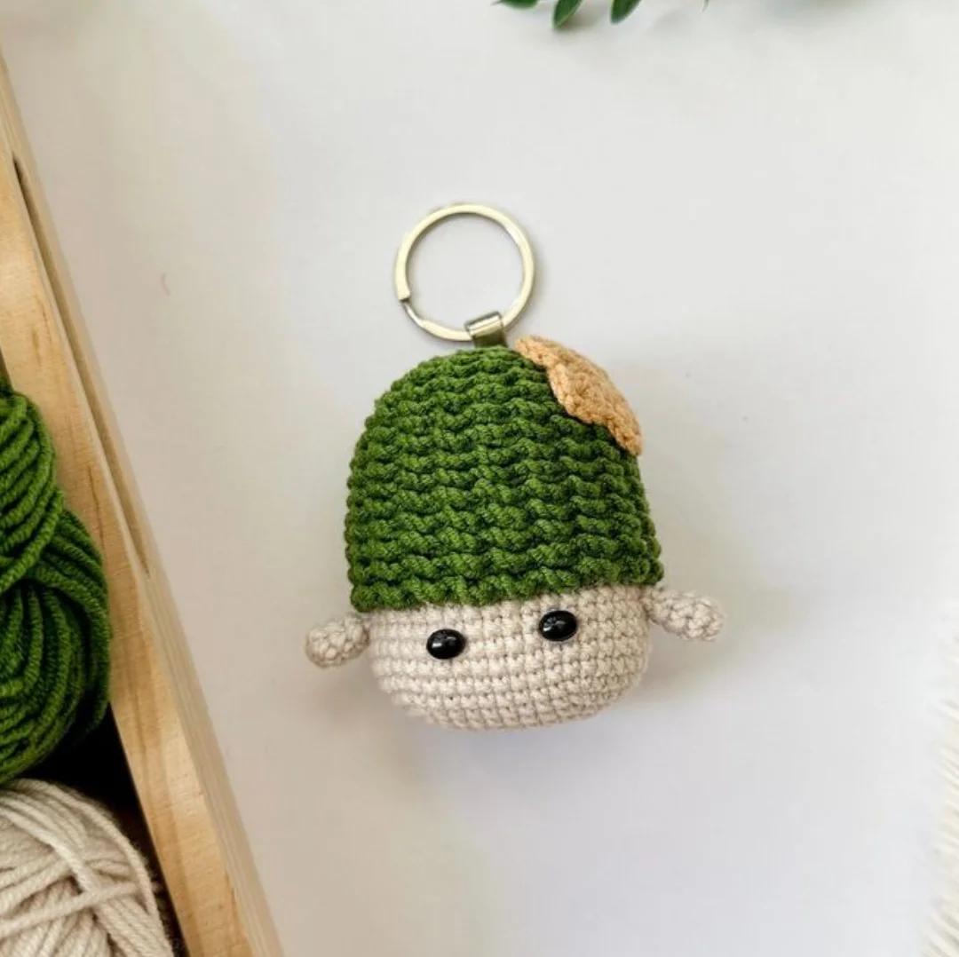 Acorn Baby Keychain — handmade crochet keychain from @crochet_keychains.pk