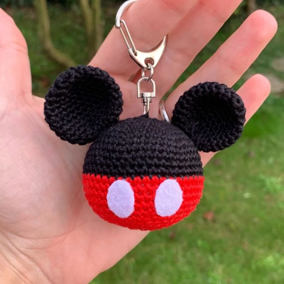 Mickey Mouse Keychain — handmade crochet keychain from @crochet_keychains.pk