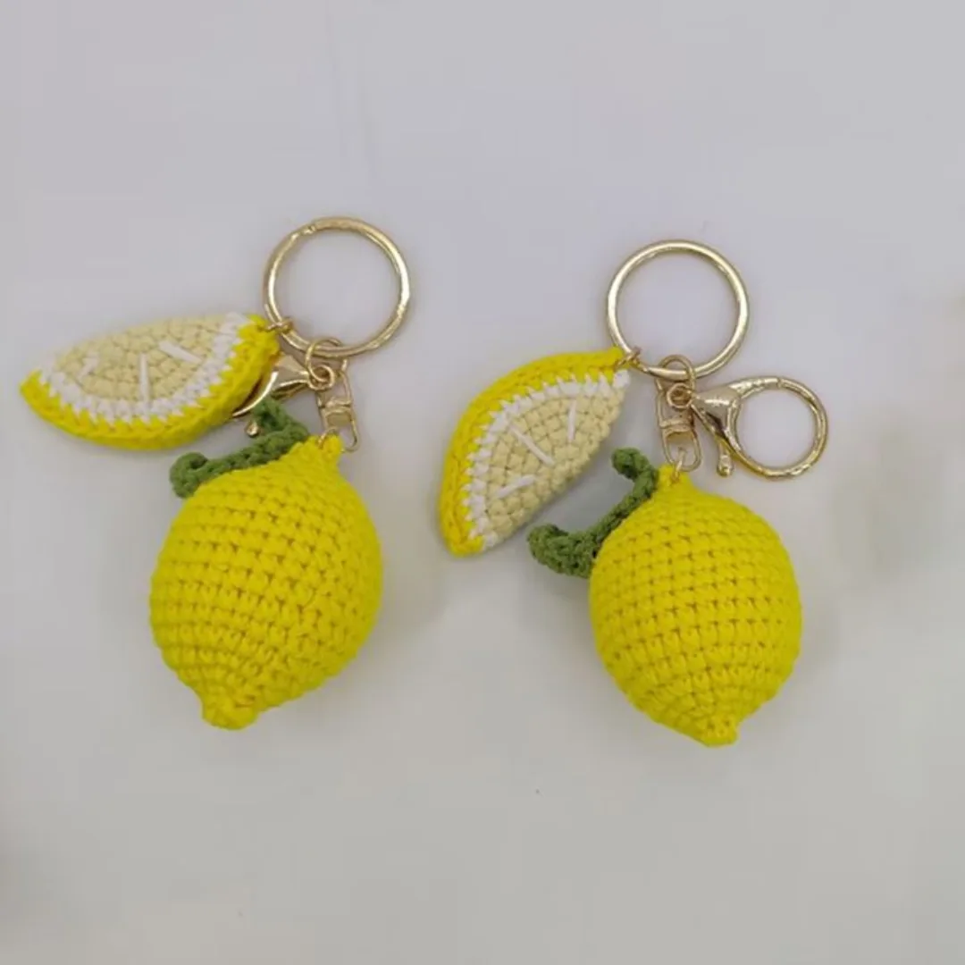 Lemon Fruit Keychain — handmade crochet keychain from @crochet_keychains.pk