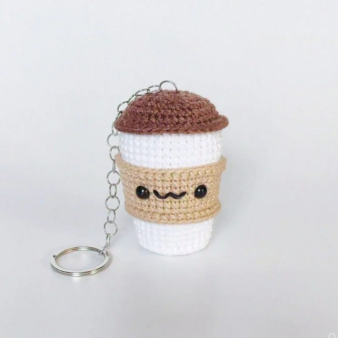 Coffee Cup Keychain — handmade crochet keychain from @crochet_keychains.pk
