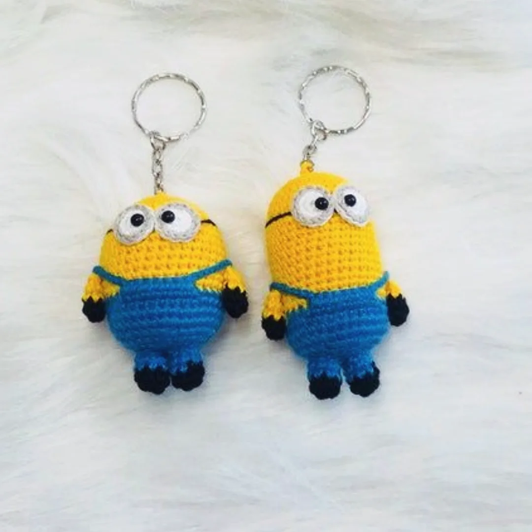 Minion Keychain Pair — handmade crochet keychain from @crochet_keychains.pk